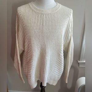Madewell Cream Waffle Knit Sweater